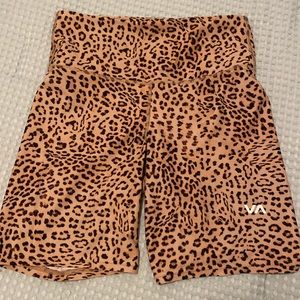 Rvca medium cheetah print bike/yoga/surf shorts
